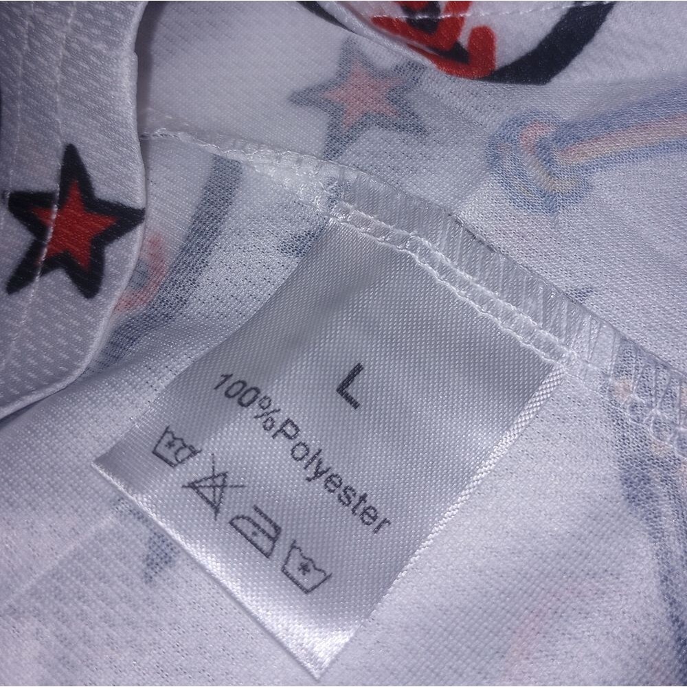 Baseball Themed Button Front Shirt Size Large NWOT P2P 23.5 In - Picture 12 of 13